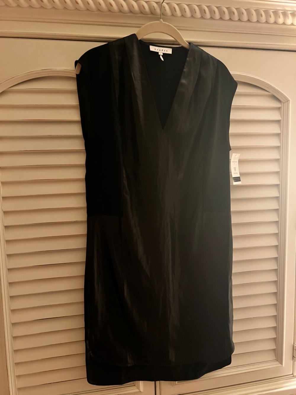Sandro Paris Black V-Neck Evening Dress